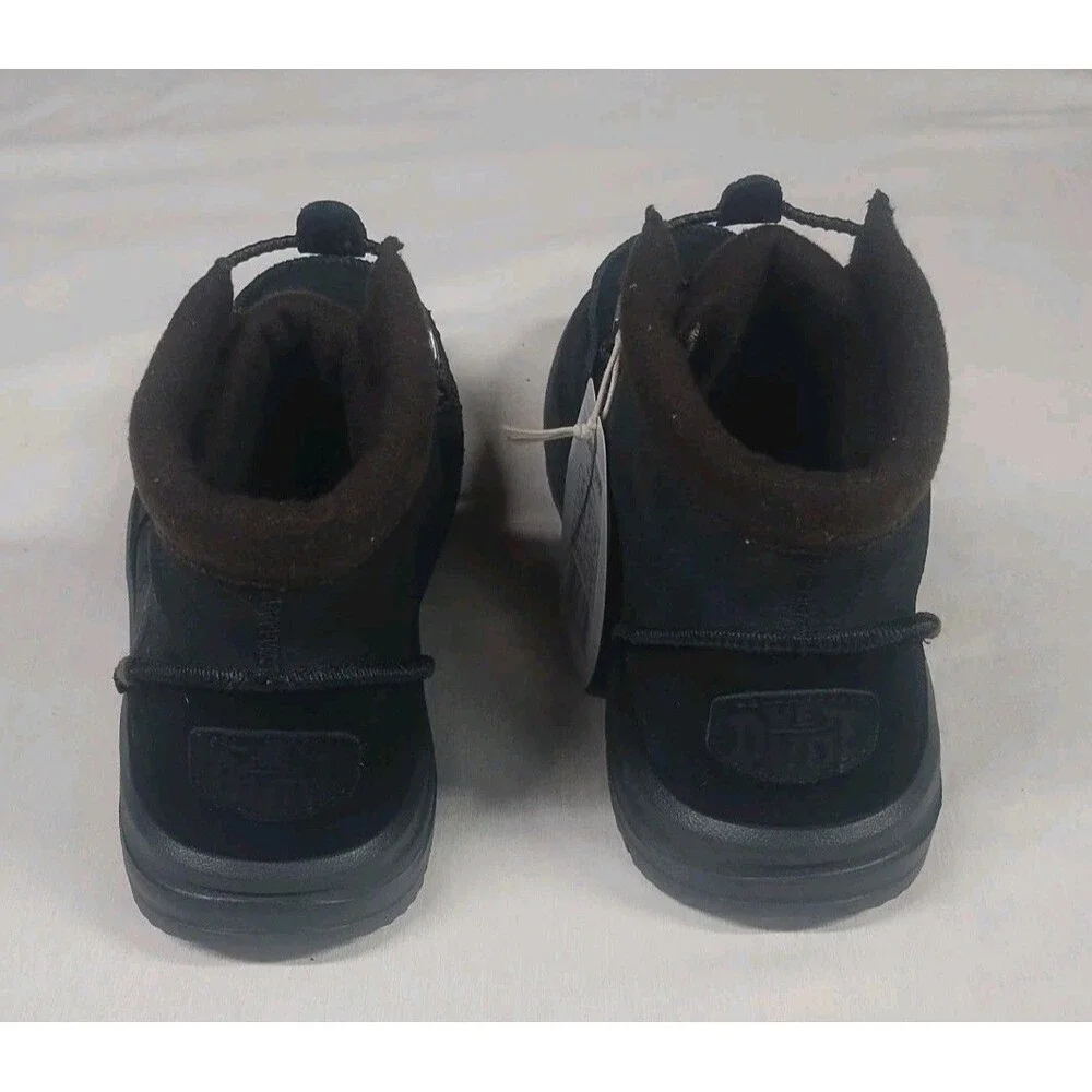 Hey Dude Shoes Bradley Boot Leather in Leather Black Men's size 8 NEW